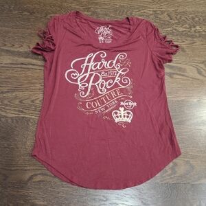 Hard Rock Cafe Women's Red Top Tshirt Sz.XS